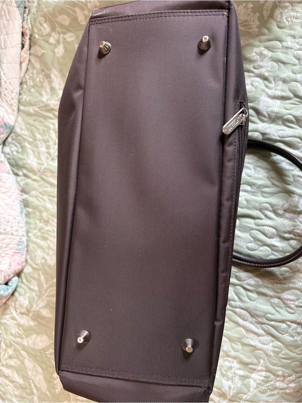 Chaps Brown Nylon Traveler Briefcase with Leather Trim - Picture 11 of 11